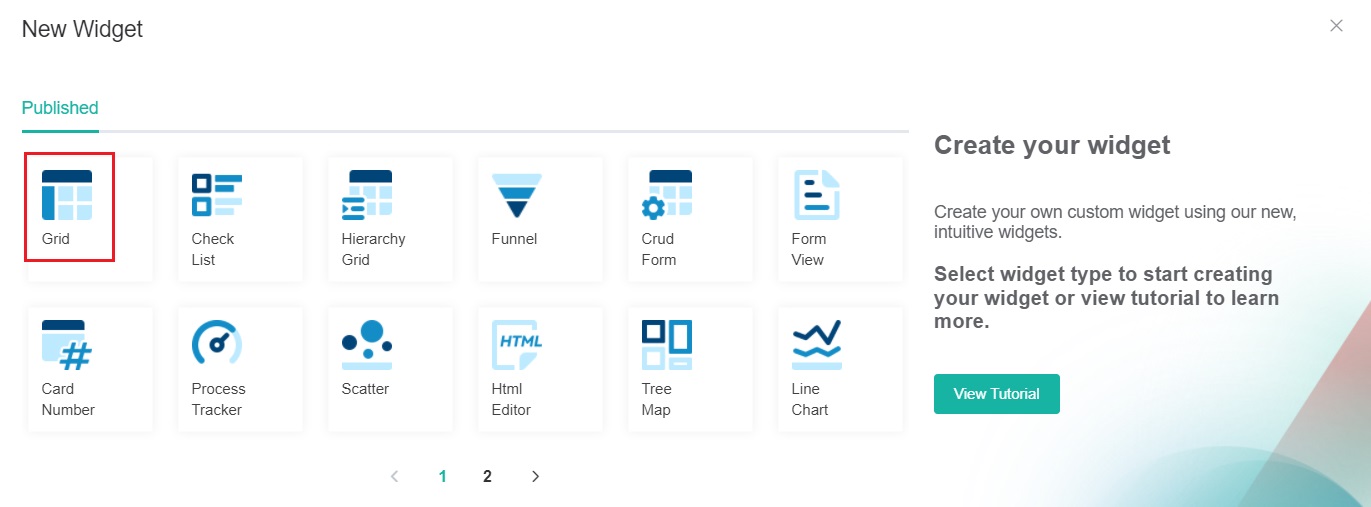widget types