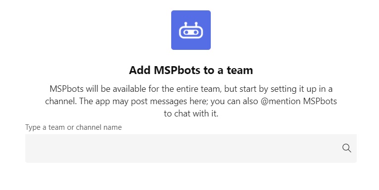 add MSPbots teams