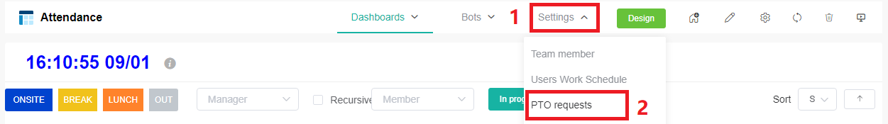 access PTO requests