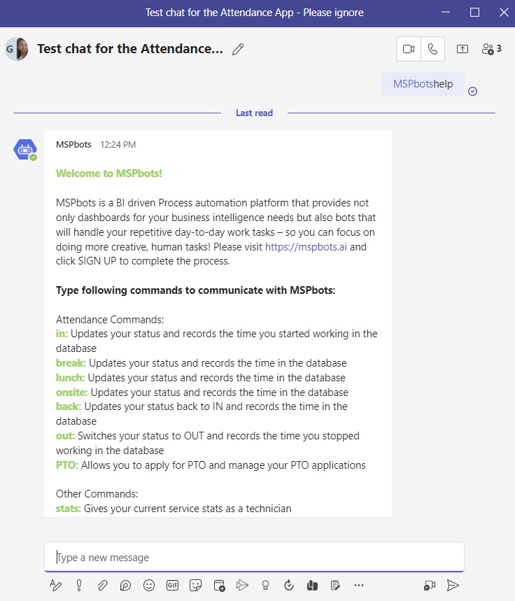 attendance commands