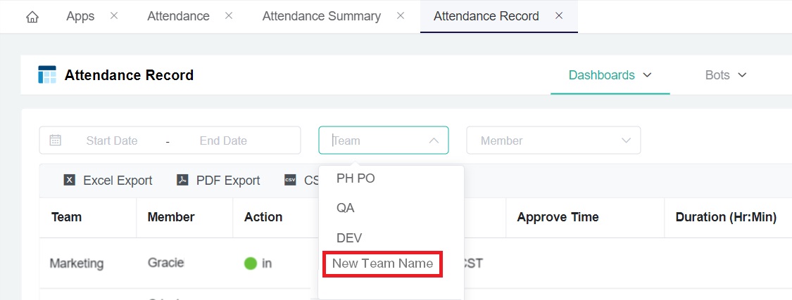 Attendance Record