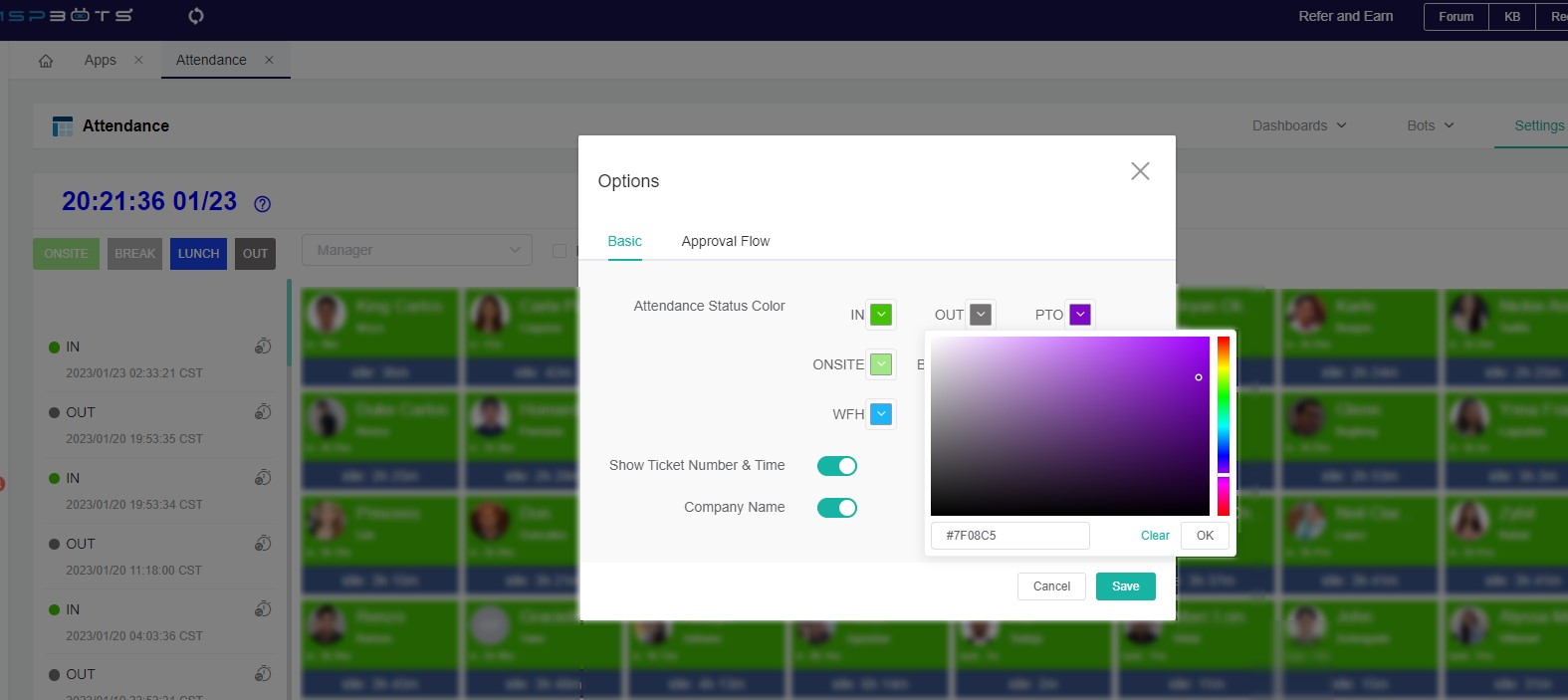 select button color