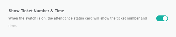 show ticket number and time