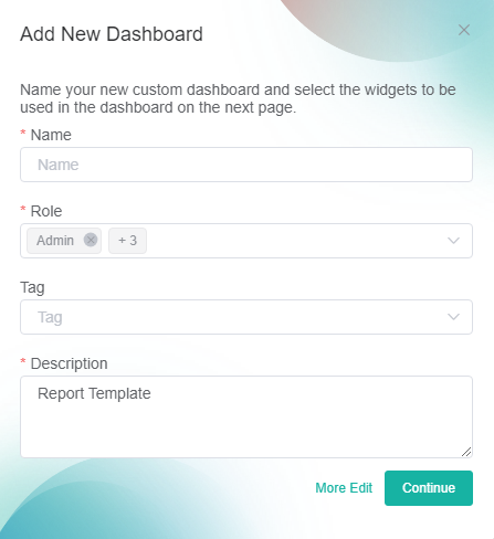 image add new dashboard details