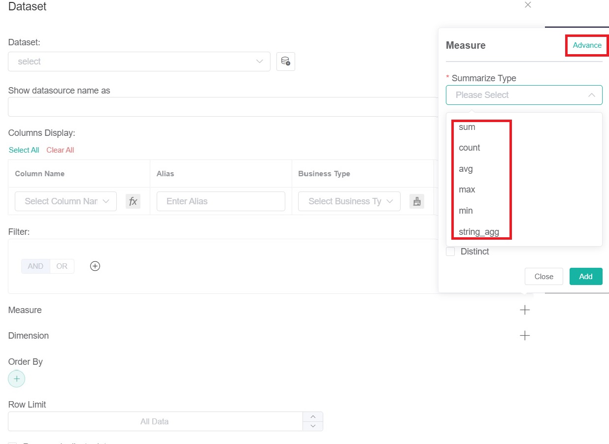 dataset measure