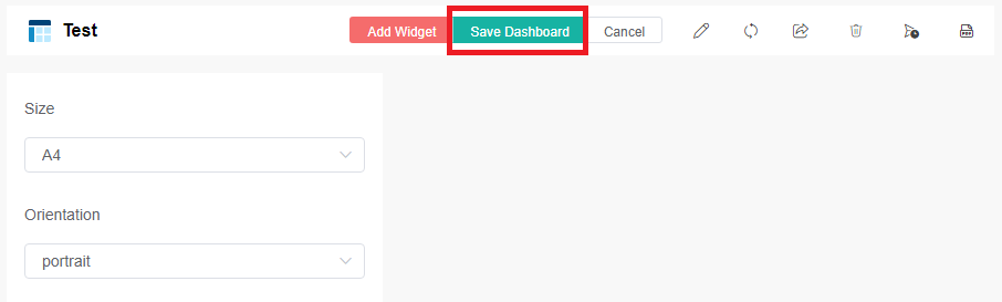 image save dashboard button