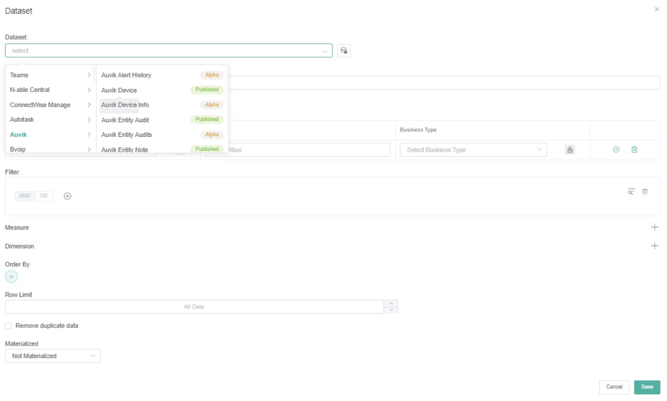 dataset full screen