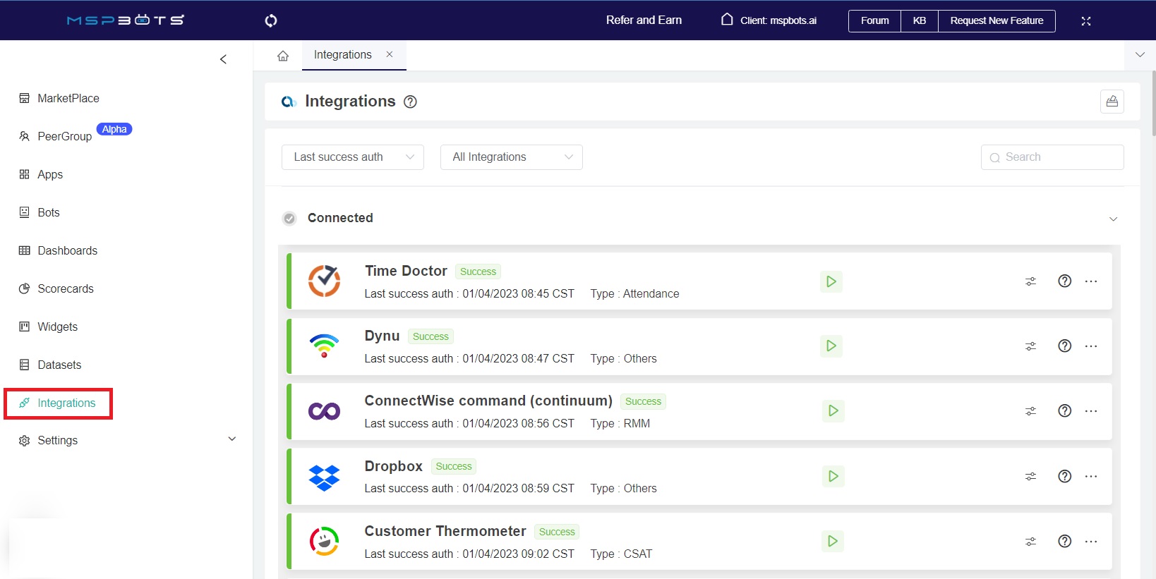 Integrations