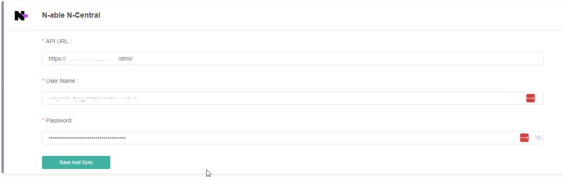 N-central integration settings MSPbots