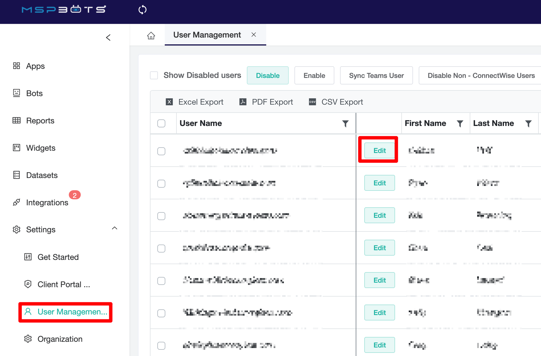 user management