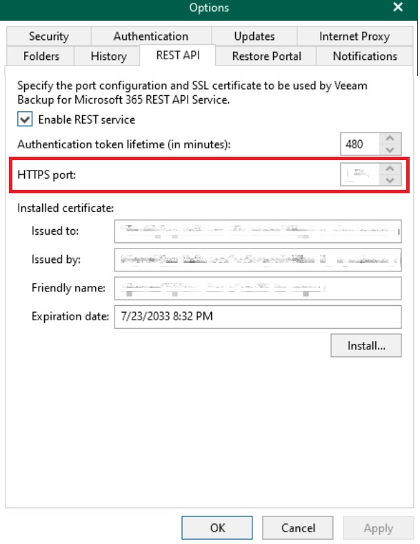image HTTPS port