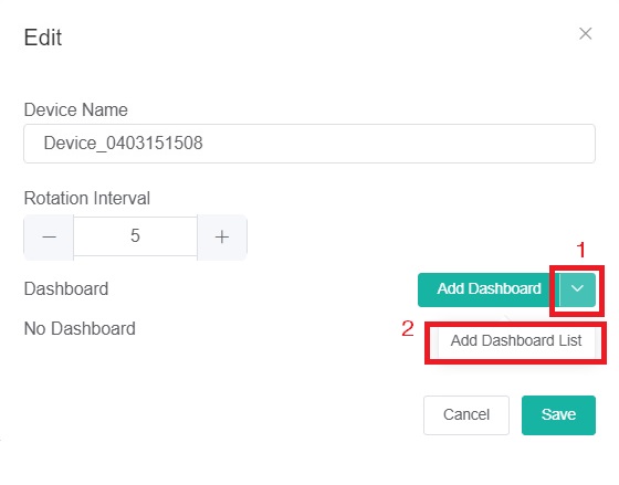 add dashboard list