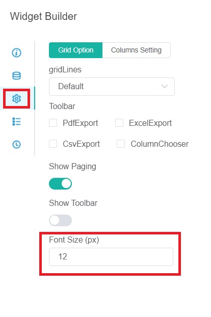 change font widget