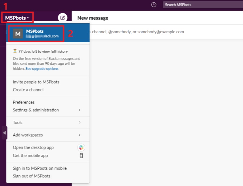 image select your slack workspace