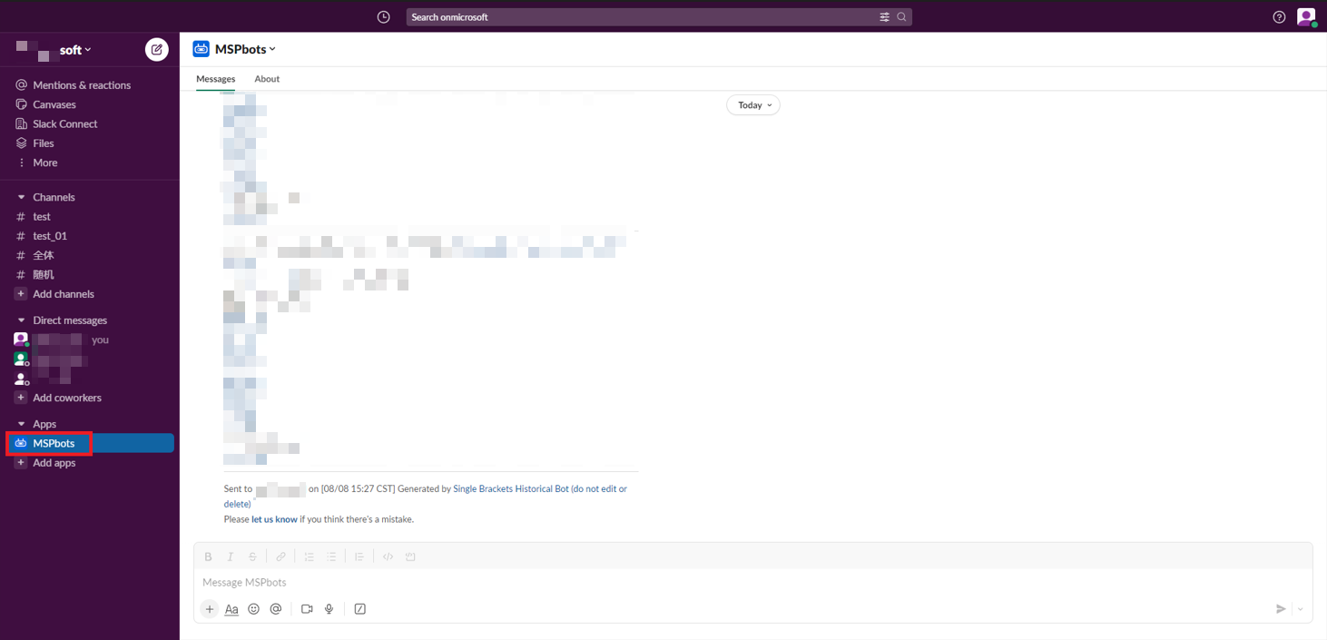 image MSPbots in Slack