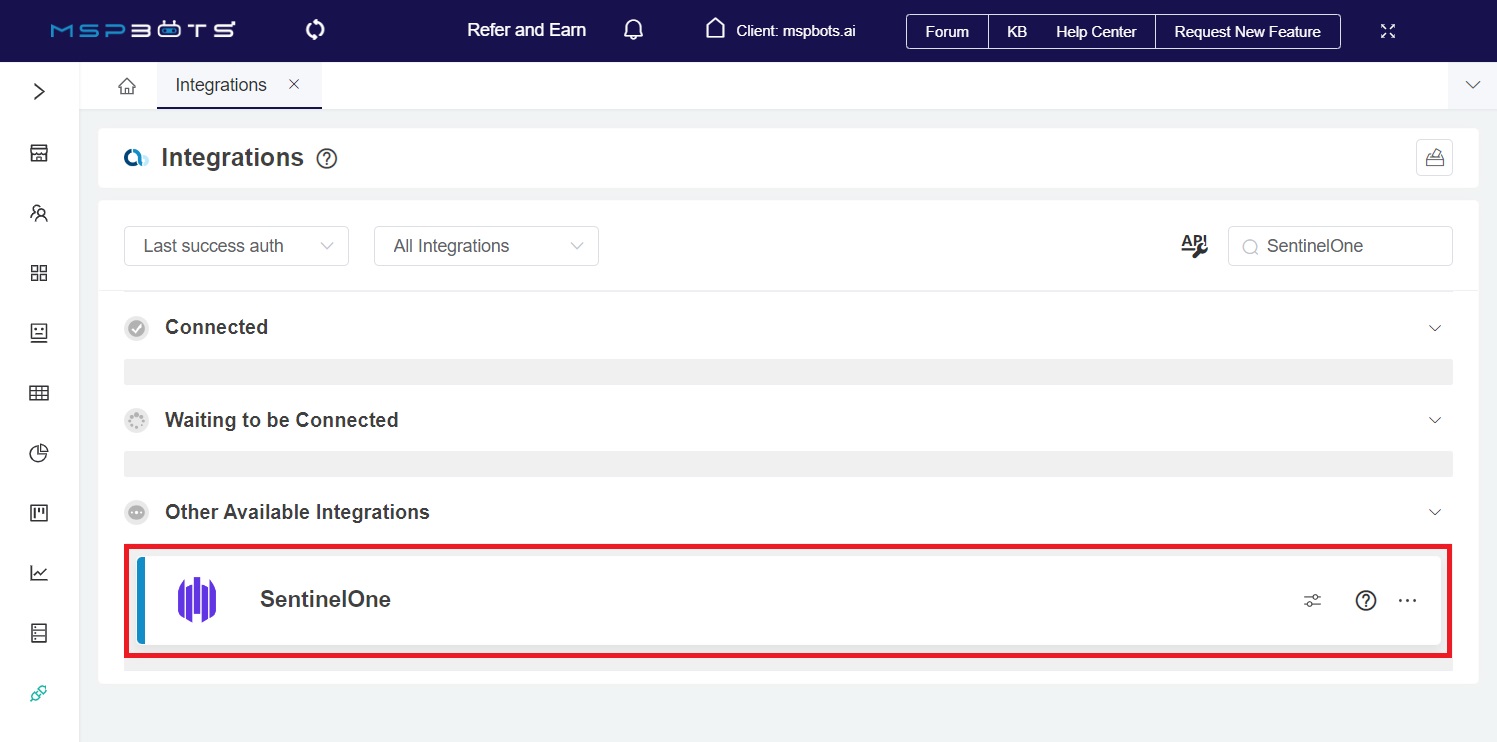 SentinelOne integration