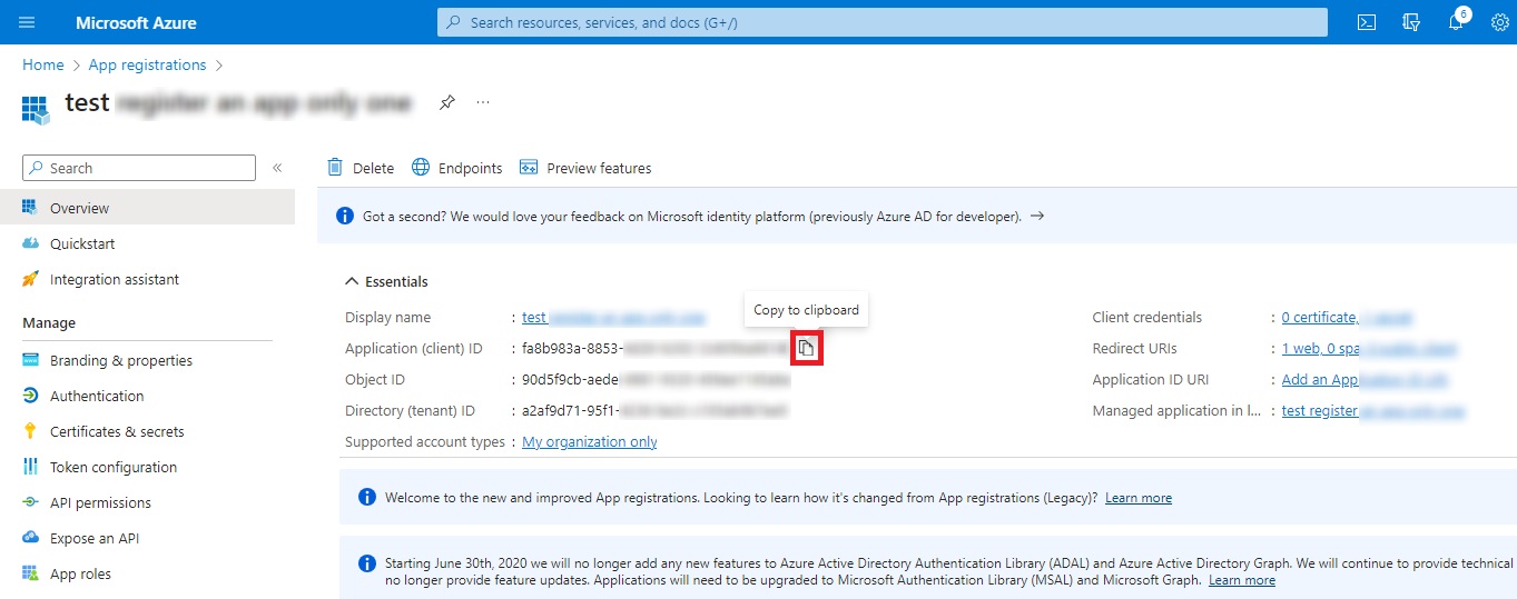copy client ID