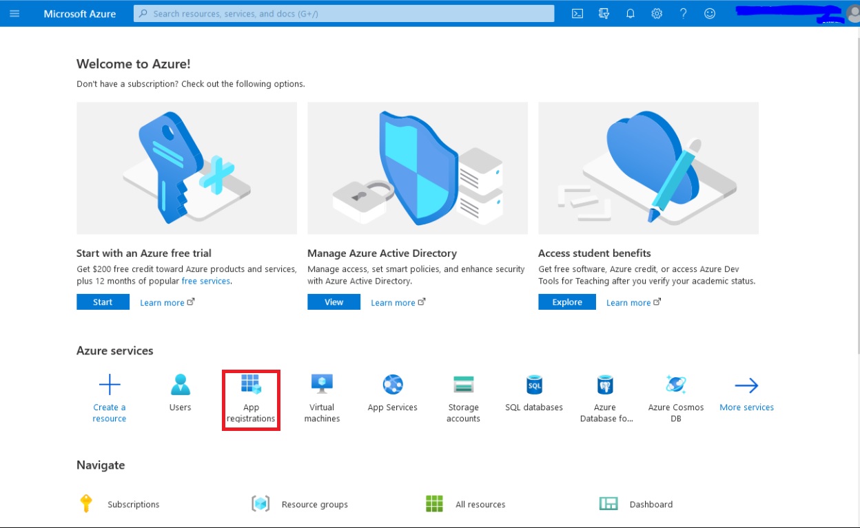 register in Azure