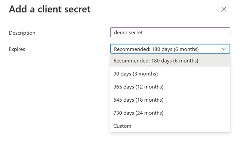 client secret expiry