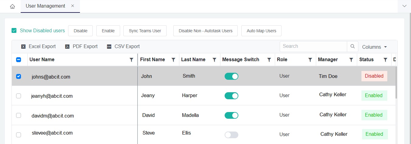 enable users