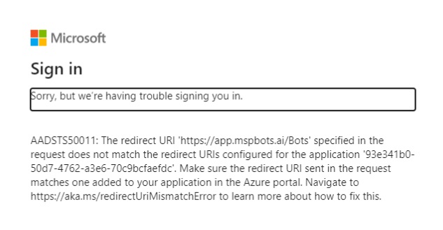 log in error