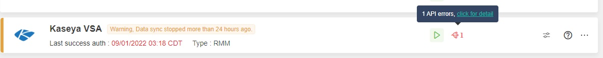 integration API error