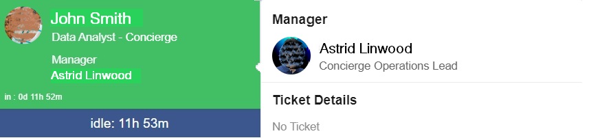 business card no ticket details